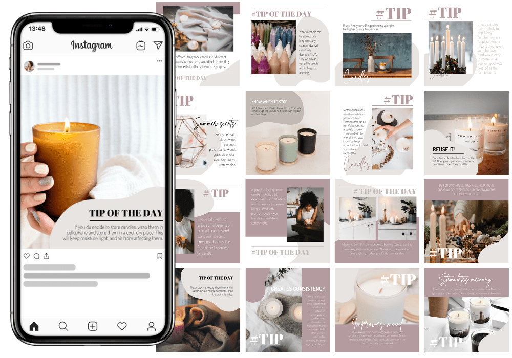 200 Candle Templates for Social Media