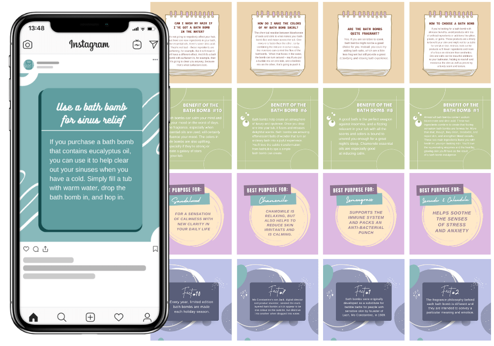 200 Bath Bombs Templates for Social Media