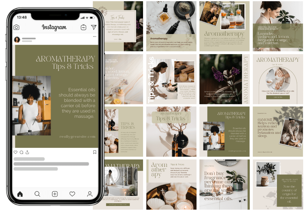 200 Aromatherapy Templates for Social Media