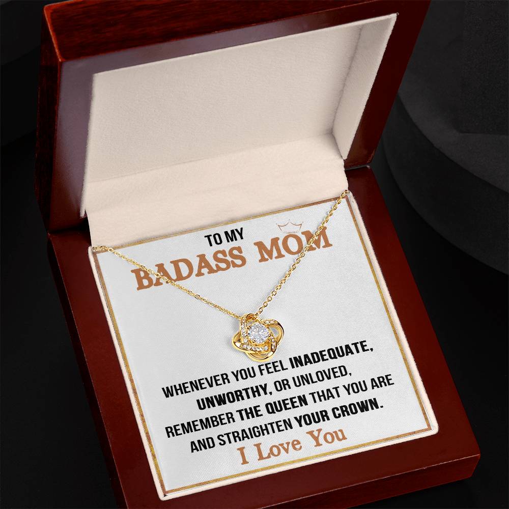 To My Mom - Badass Mom - Love Knot Message Card - Gift For Mom From Daughter