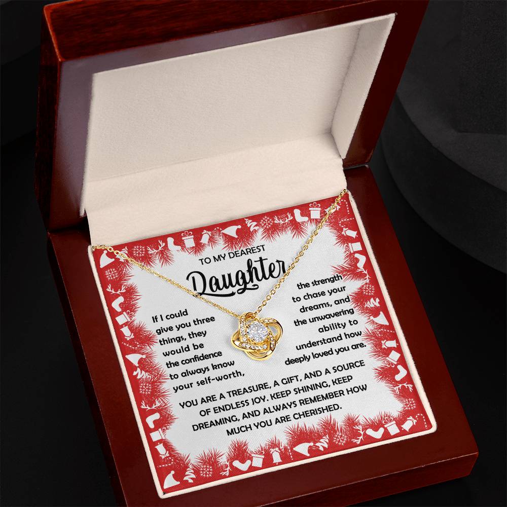 Gift for Daughter-Three Things - Love Knot Necklace