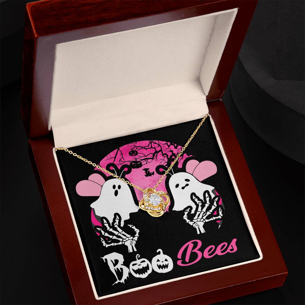Funny Halloween Boo Bees - Love Knot Necklace Gift