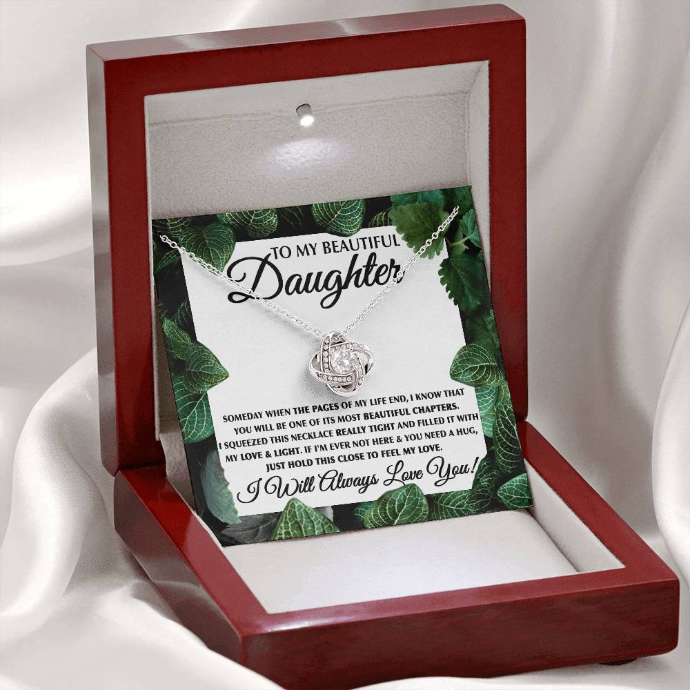 Gift For Daughter - Someday - Love Knot Necklace With Message Card - Gift For Birthday, Christmas From Dad, Father, Mom, Mother