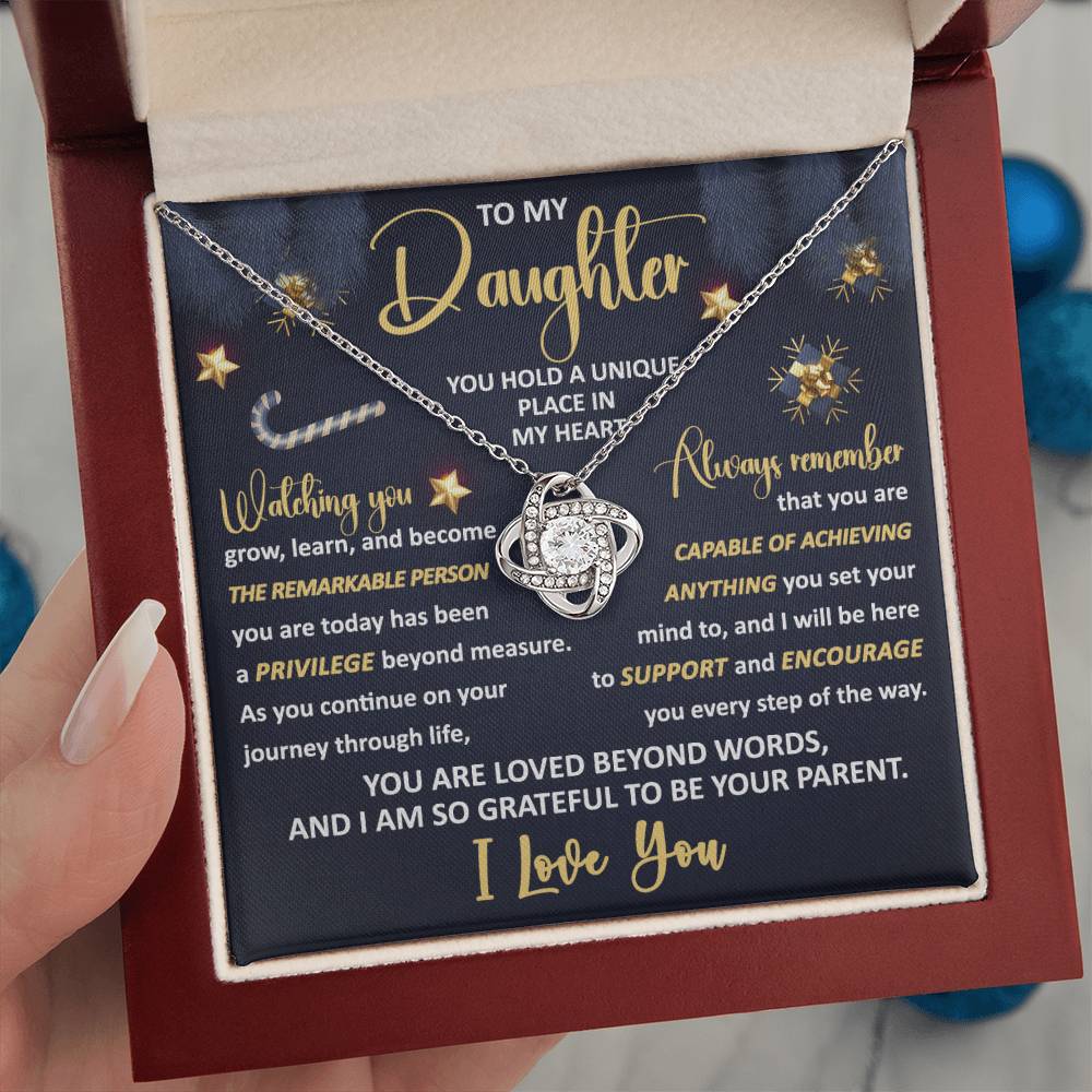 Gift For Daughter - Unique Place - Love Knot Necklace