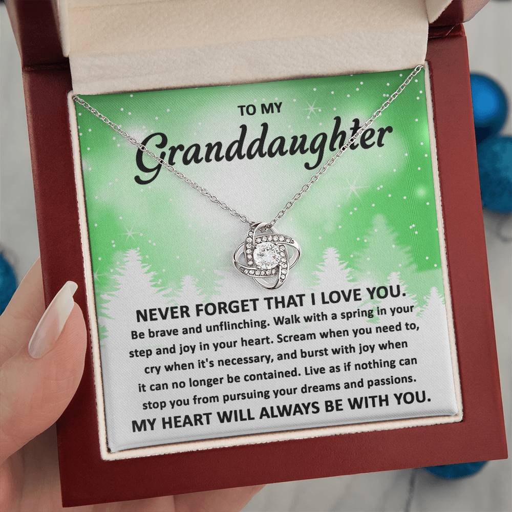 Granddaughter-Pursuing Your Dreams Love Knot Necklace