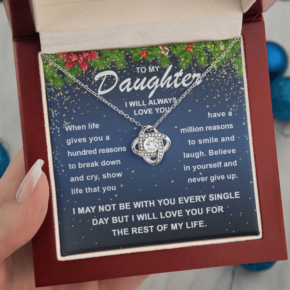 Daughter-Smile And Laugh Love Knot Necklace