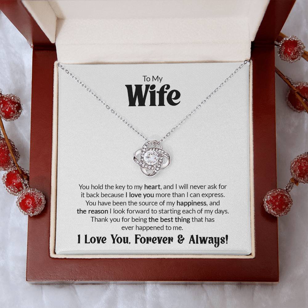 Gift For Wife - You Hold The Key - Love Knot Necklace