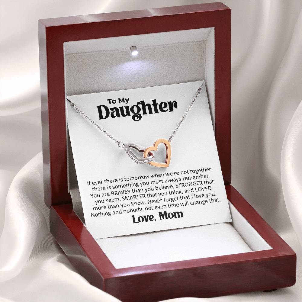 Gift for Daughter from Mom - If there is a tomorrow - Interlocking Hearts Necklace