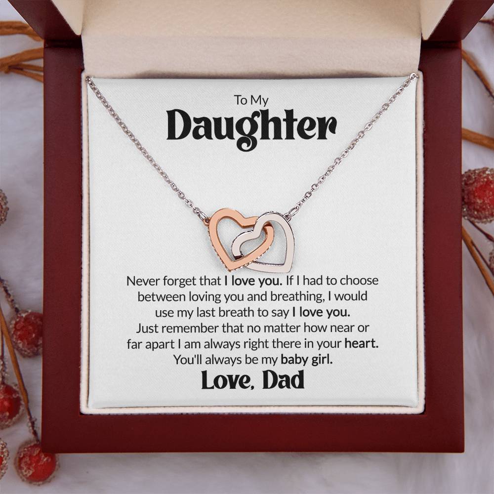 Gift For Daughter From Dad - If I Had To Choose - Interlocking Hearts Necklace