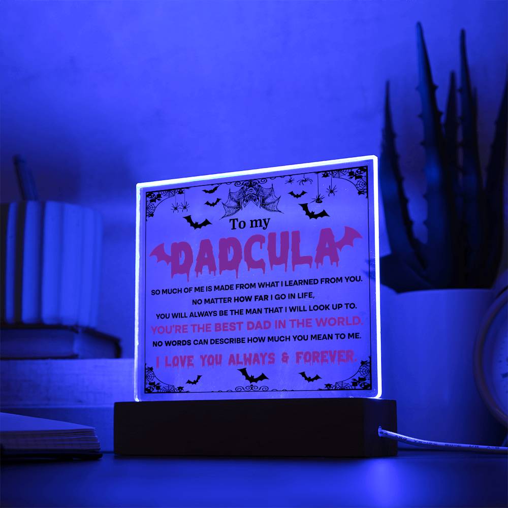 Funny Halloween - Dadcula-Best Dad - Square Acrylic Plaque