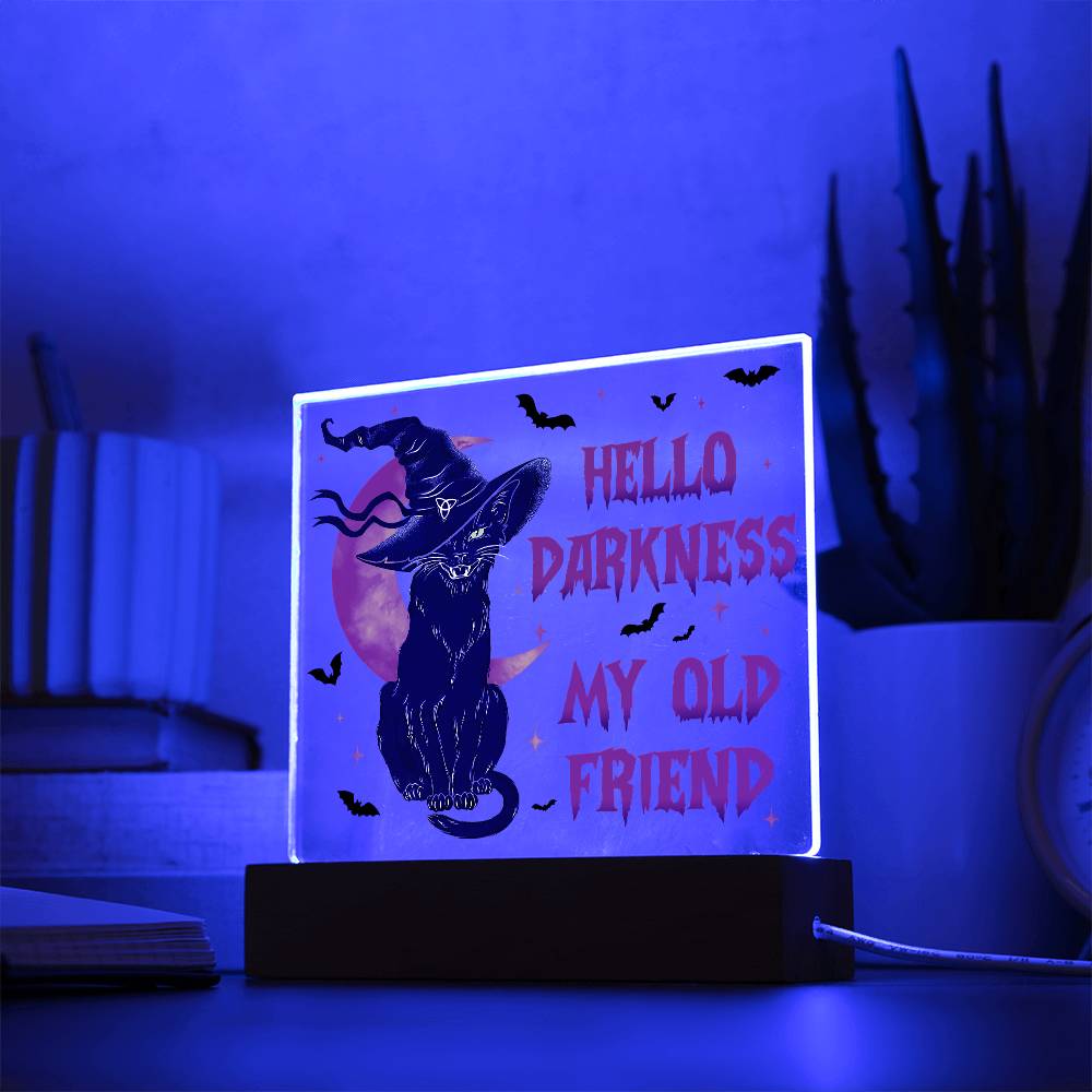 Halloween Gift - Halloween-Hello Darkness-Acrylic Square Plaque Acrylic Square