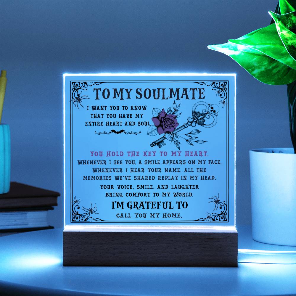 Gift For Soulmate - The Key - Square Acrylic Plaque