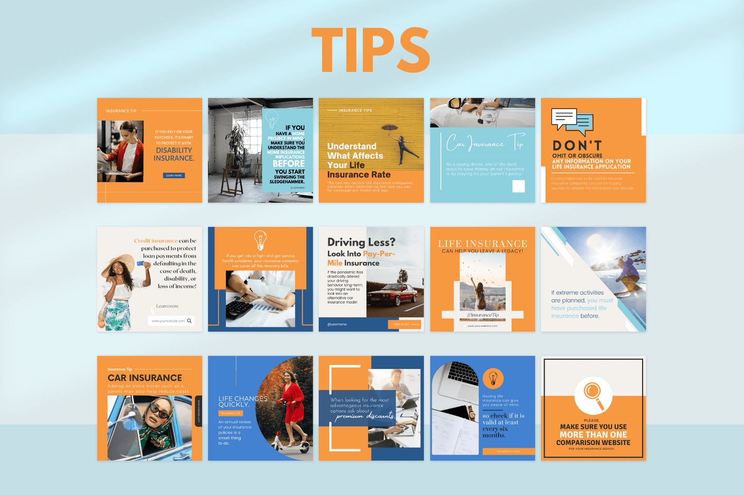 200 Insurance Templates for Social Media