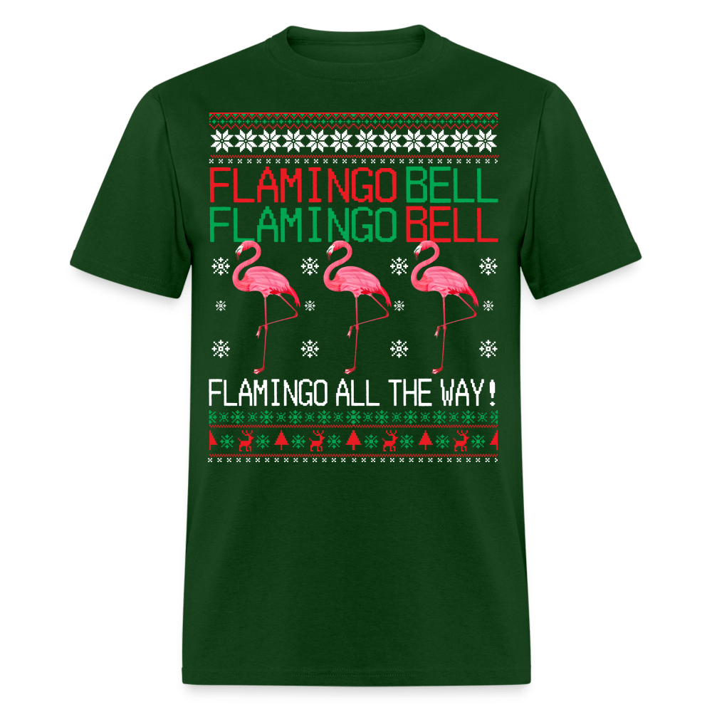 Christmas - Flamingo All The Way - Family Shirts Men, Woman Christmas T Shirts