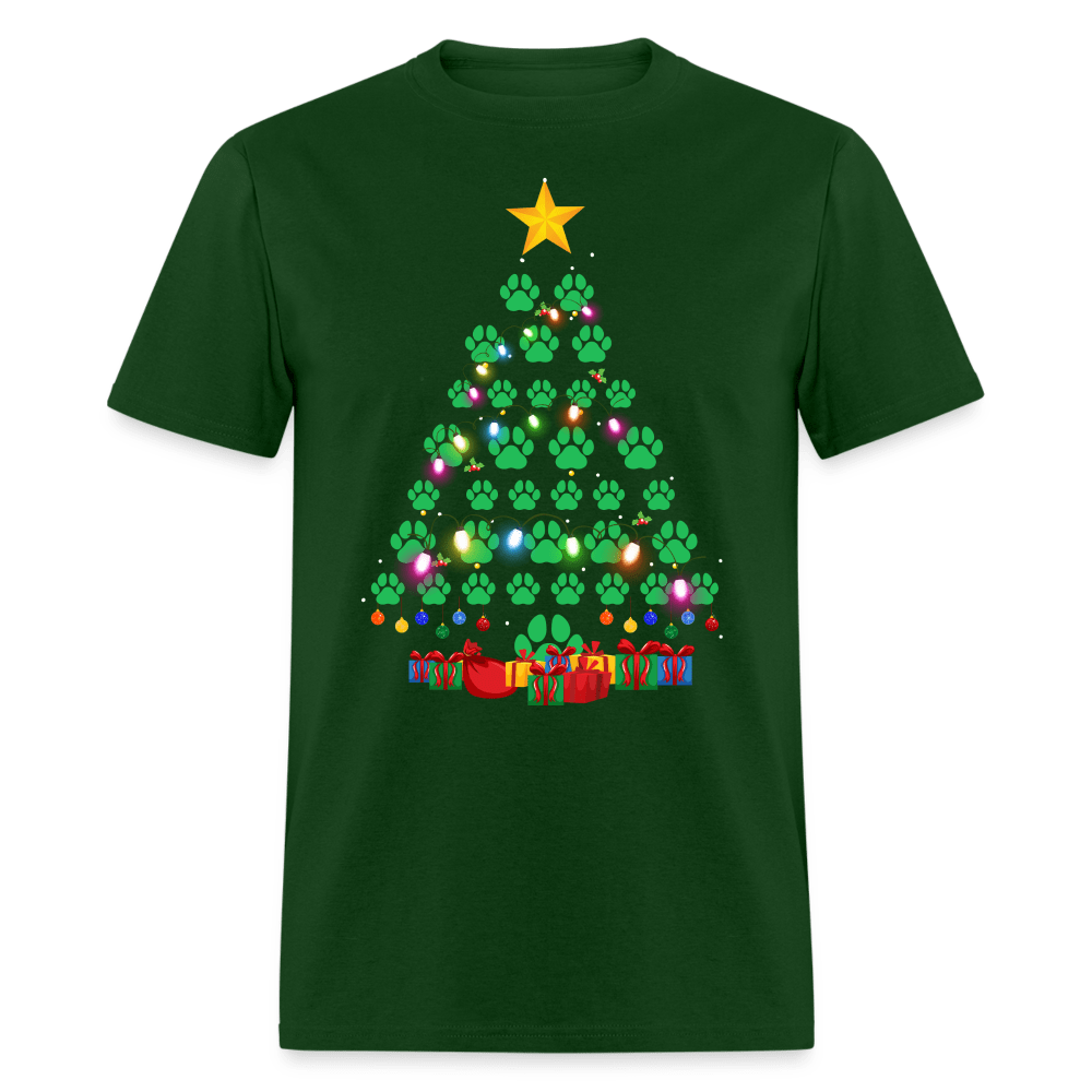 Christmas - Paw Christmas Tree - Family Shirts Men, Woman Christmas T Shirts