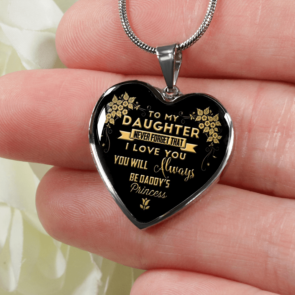 Gift For Daughter - Daddy's Princess - Heart Pendant Necklace- Gift For Birthday, Christmas From Dad, Father, Dad