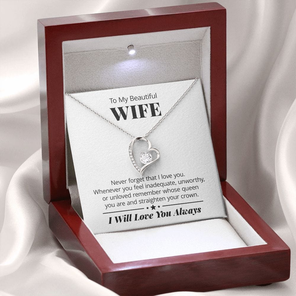 Gift For My Wife - My Queen - Forever Love Necklace - Gift For Wife For Birthday, Anniversary, Christmas, Mother's Day, Valentines Day