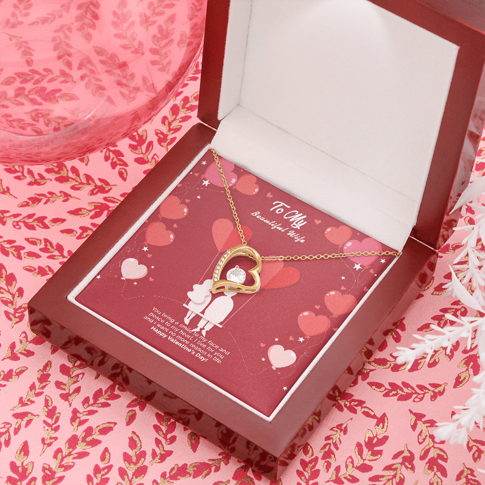 Wife - You Bring A Smile To My - Face Forever Love Necklace Message Card