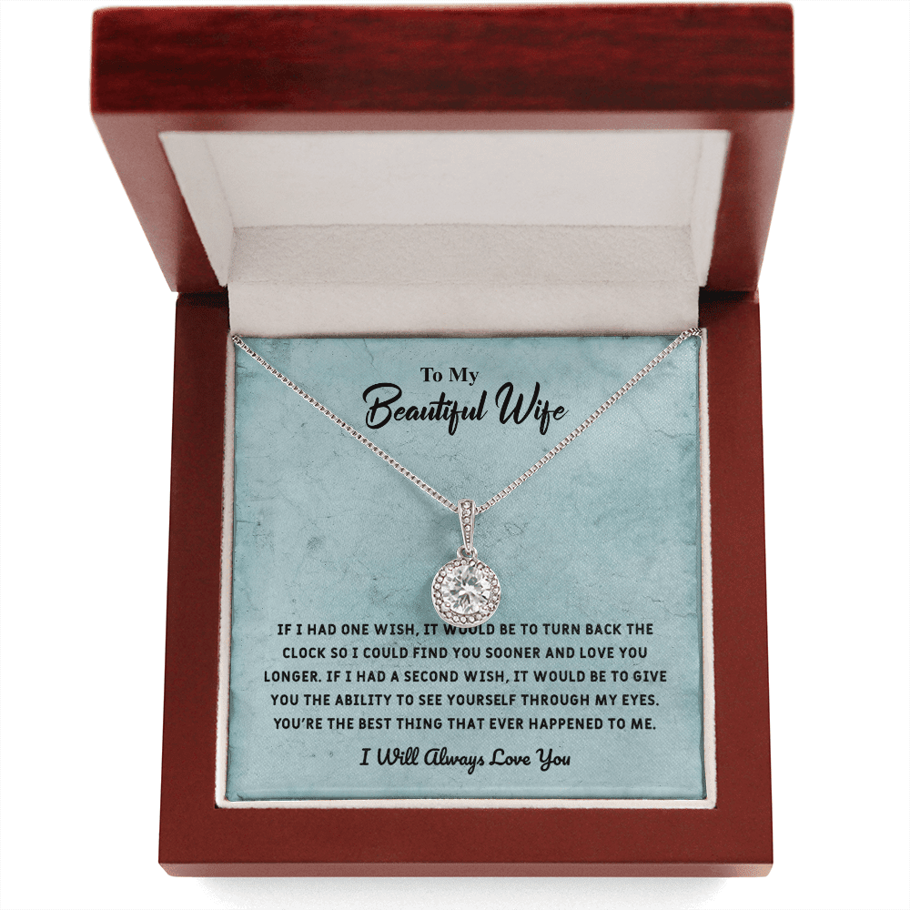 Beautiful Wife If I Had One Wish - Eternal Hope Necklace Message Card