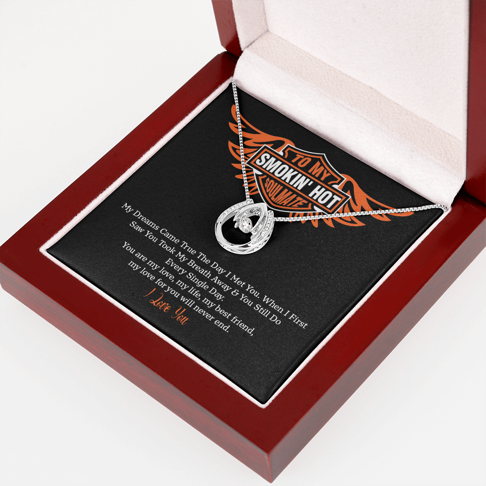Soulmate - My Dreams Came True The Day I Met You - Lucky In Love Necklace Message Card