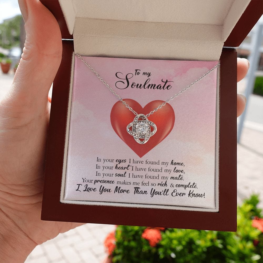 Gift For My Soulmate - In Your Heart - Love Knot Necklace - Gift For Wife From Husband, Birthday, Anniversary, Christmas, Mother's Day, Valentine's Day