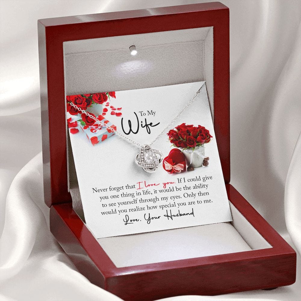 Gift For My Wife - Never Forget My Love - Love Knot Necklace - Gift For Wife For Birthday, Anniversary, Christmas, Mother's Day, Valentines Day