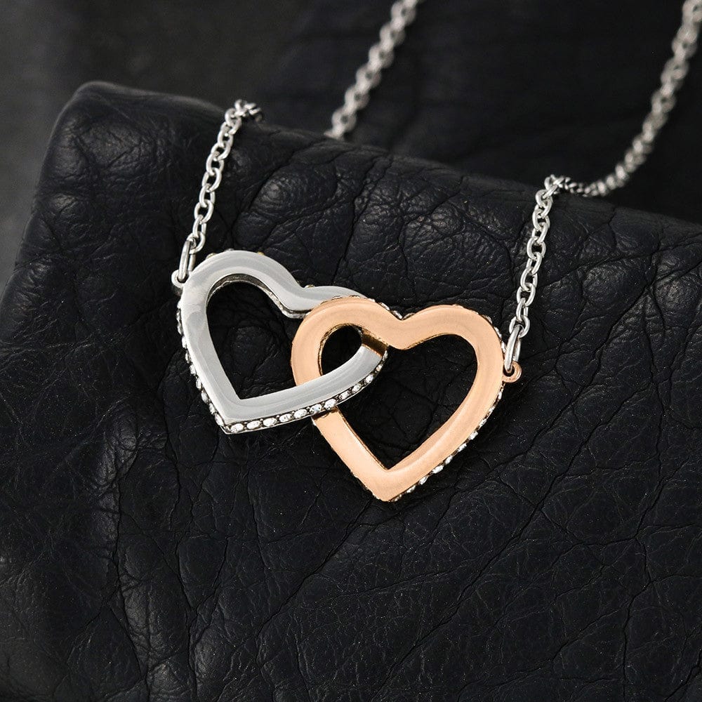 Gift For Daughter From Mom Dad - Believe In Yourself - Interlocking Hearts Necklace With Message Card