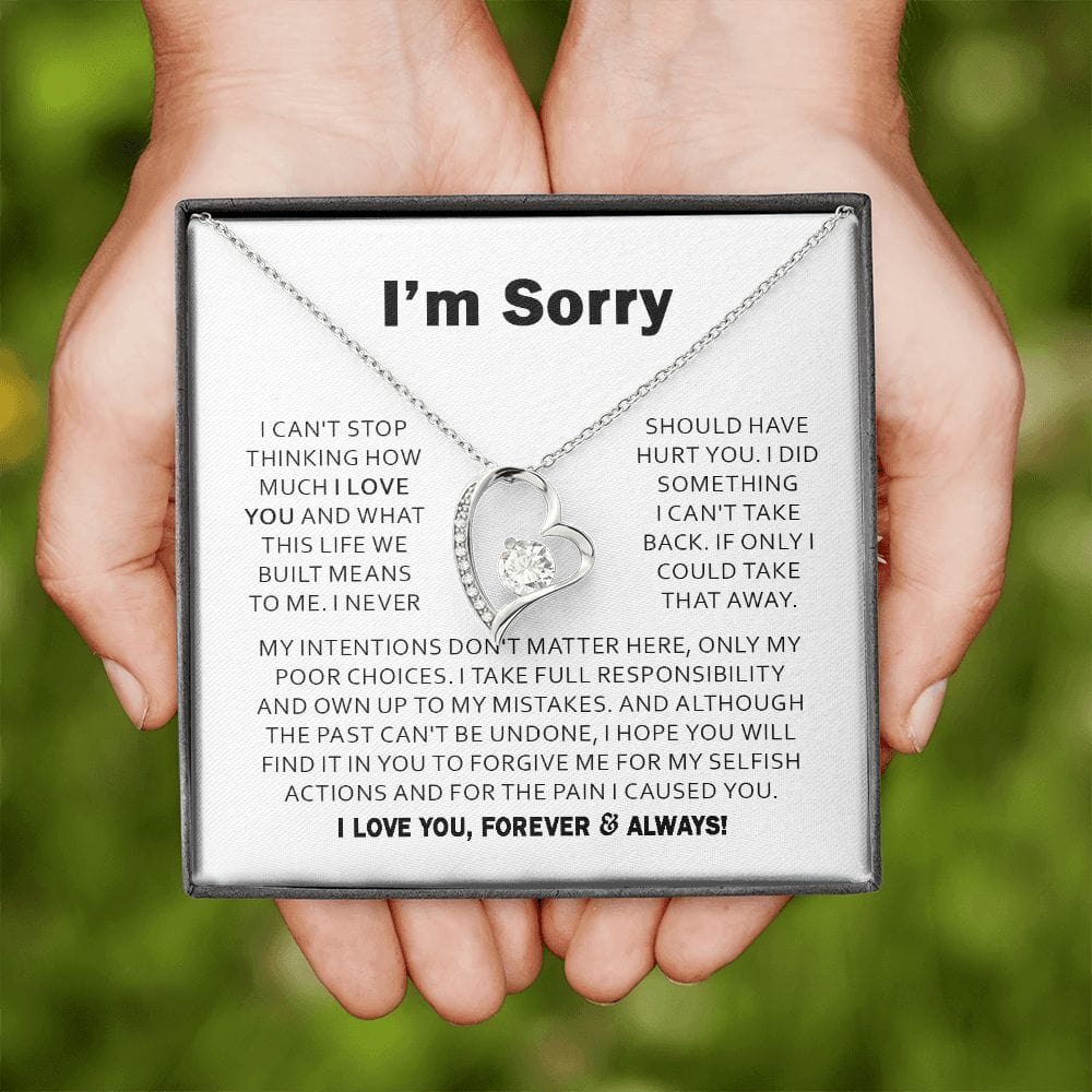 I'm Sorry - Forever Love Necklace With Message Card Gift For Wife, Soulmate, Girlfriend