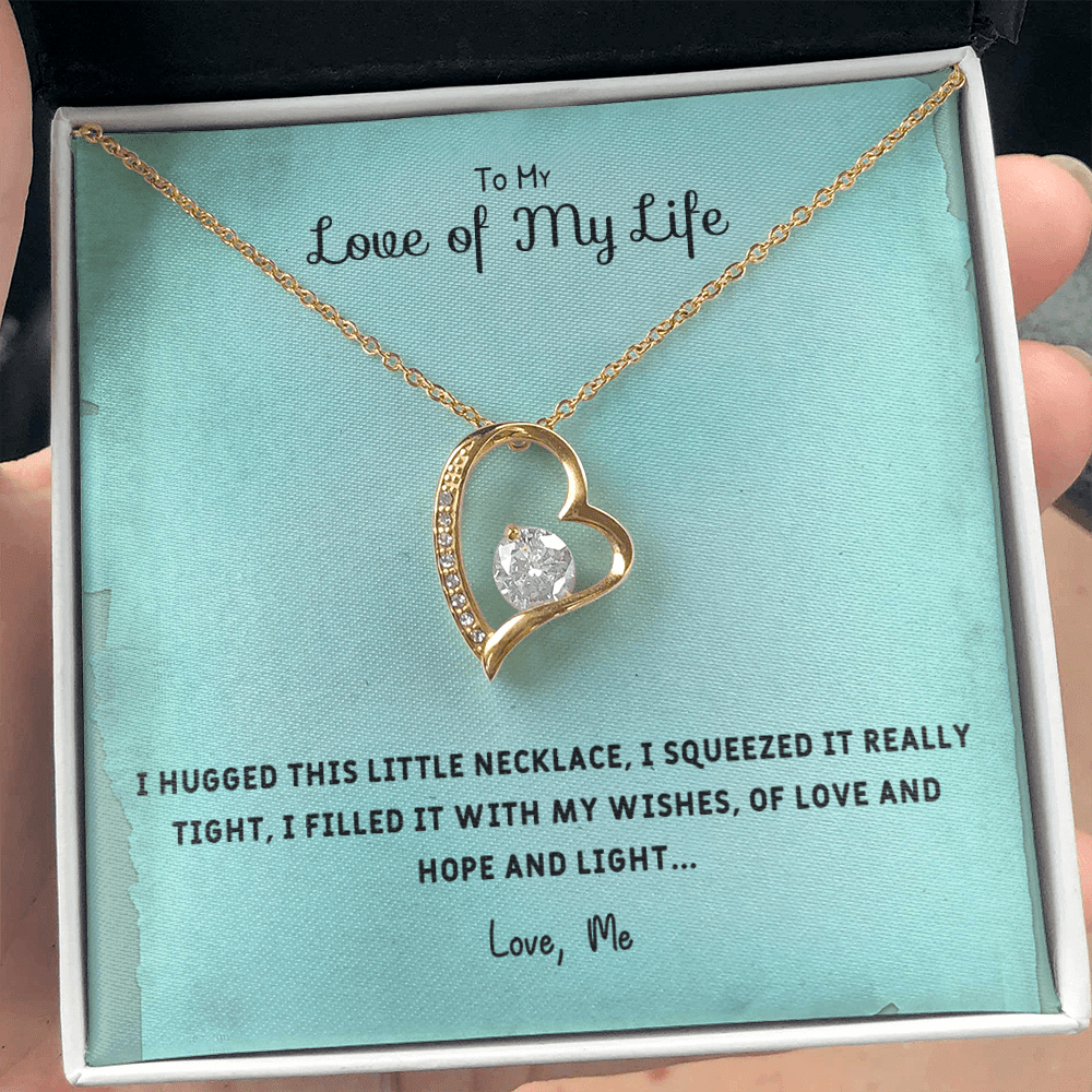 I Hugged This Little Necklace - Forever Love Necklace Message Card