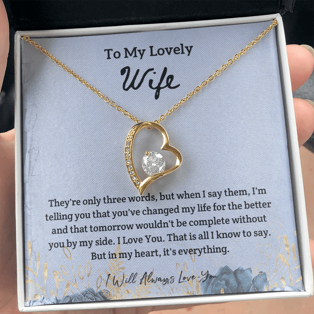 They're Only Three Words - Forever Love Necklace Message Card
