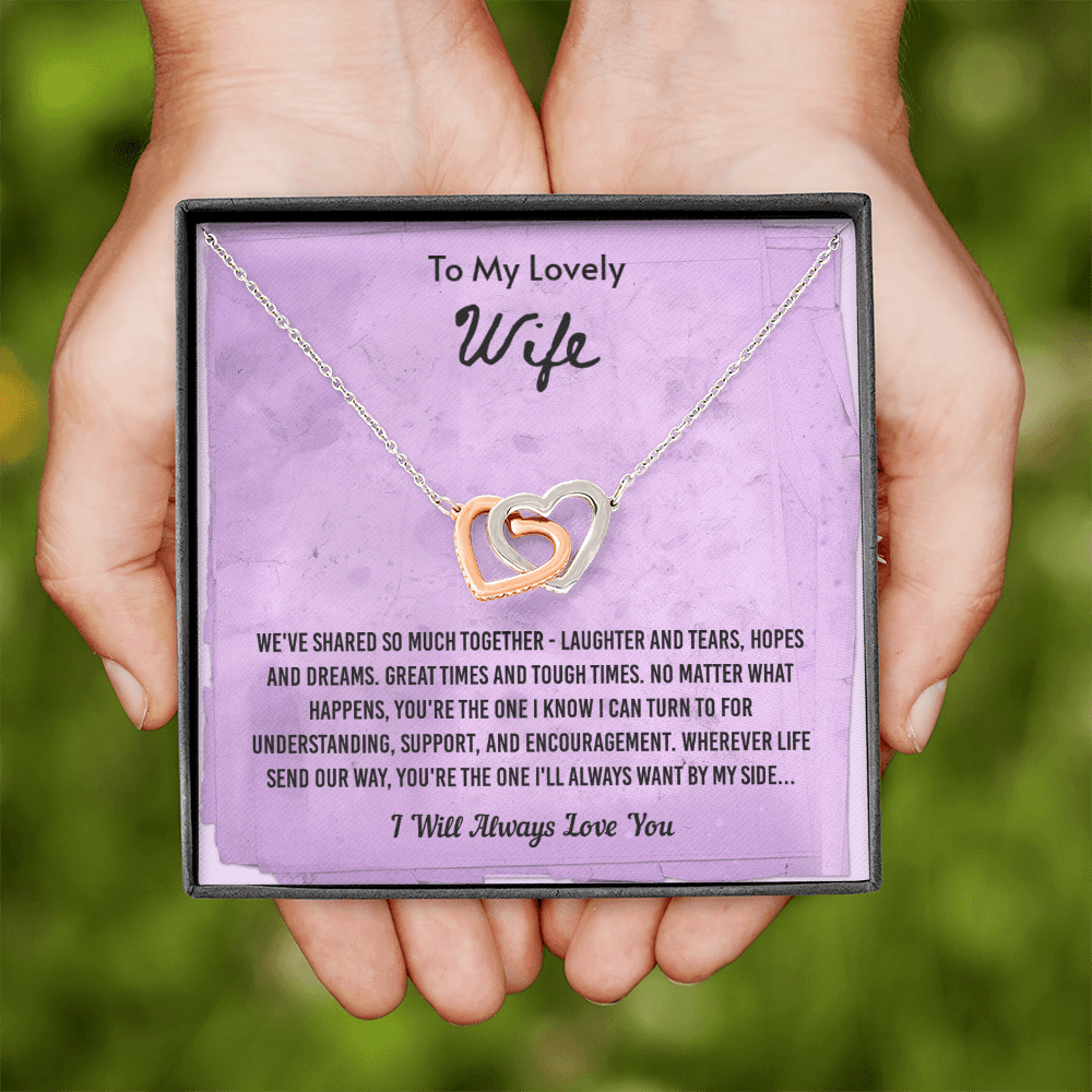 We've Shared So Much Together - nterlocking Hearts Necklace Message Card