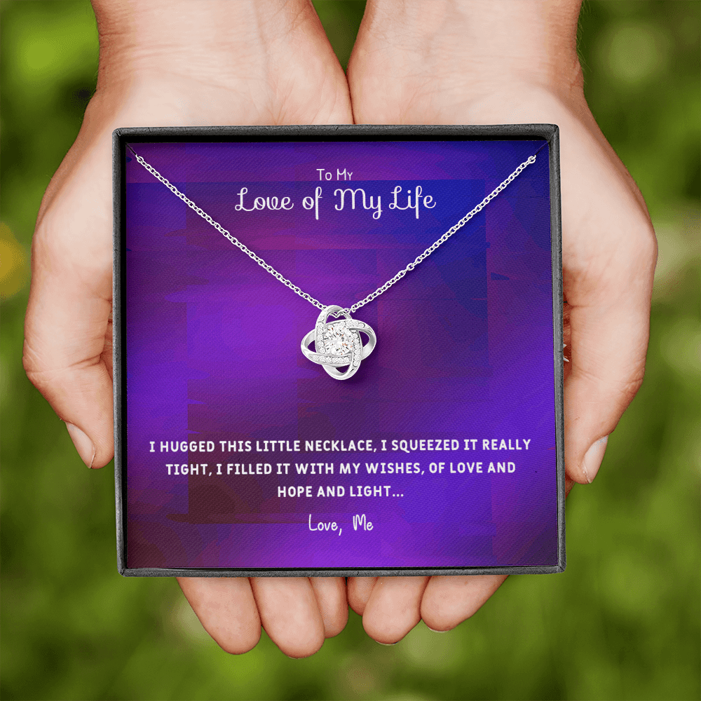 I Hugged This Little Necklace - Love Knot Necklace Message Card