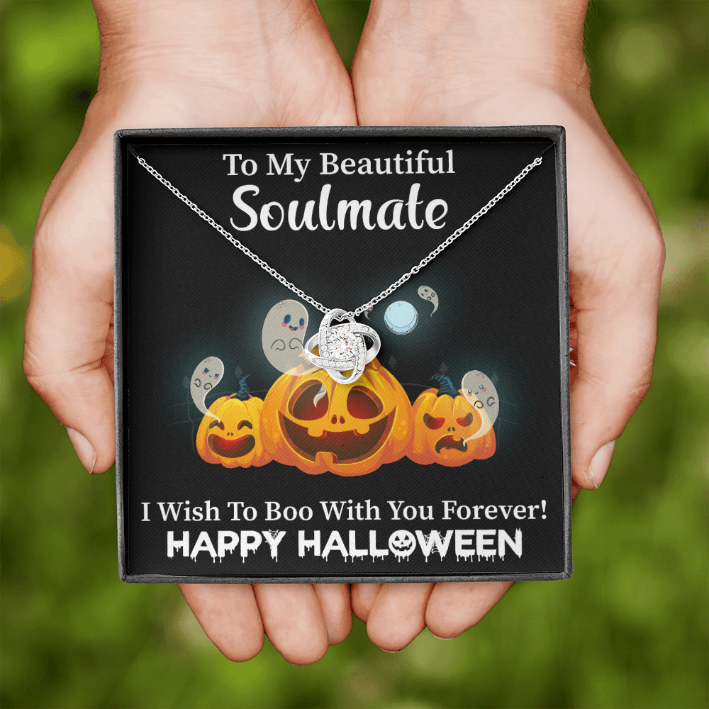 Soulmate - Happy Halloween Love Knot Necklace Message Card