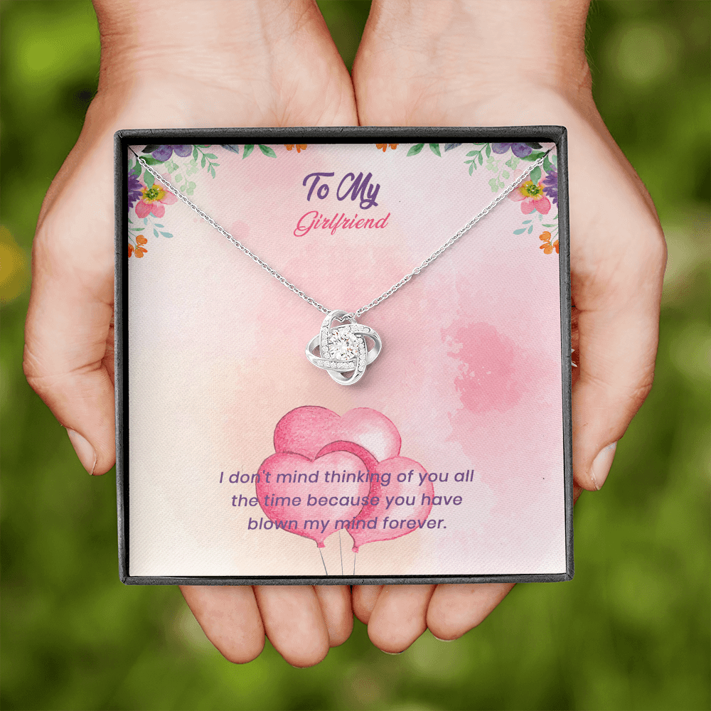 Girlfriend - I Don't Mind Thinking Of You - Love Knot Necklace Message Card