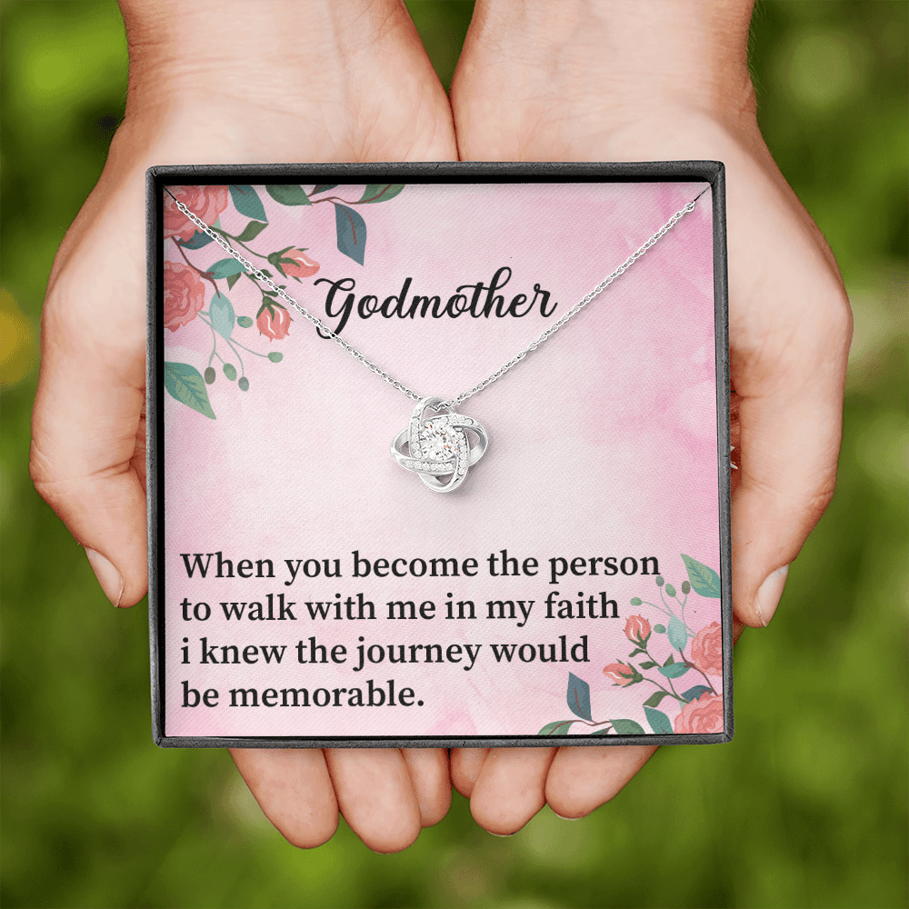 Godmother - When You Become The Person To Walk With Me - Love Knot Necklace Message Card