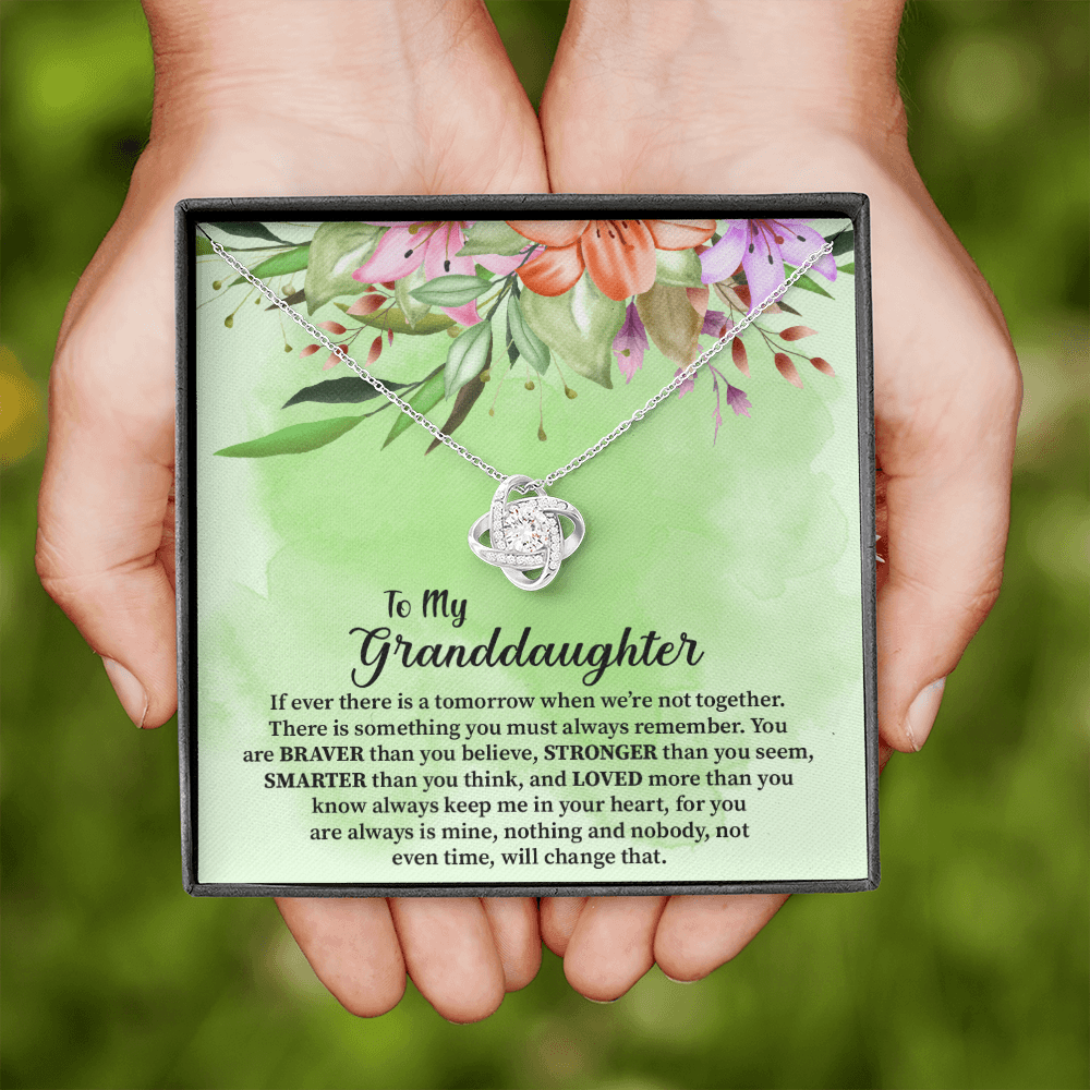 Granddaughter - If Ever There Is A Tomorrow Love Knot Necklace Message Card