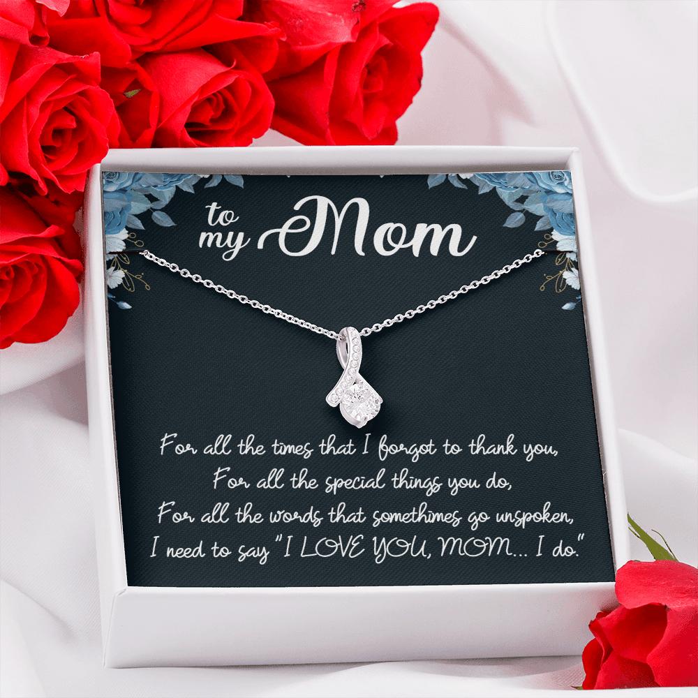 To My Mom - Thank You, I Love You - Alluring Beauty Infinity Necklace Message Card