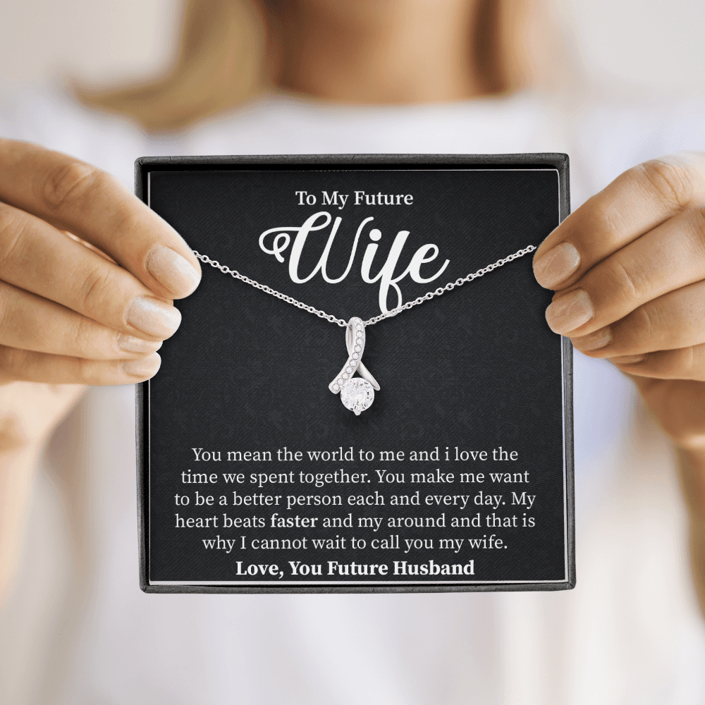 Wife - You Mean The World To Me - Alluring Beauty Infinity Necklace Message Card