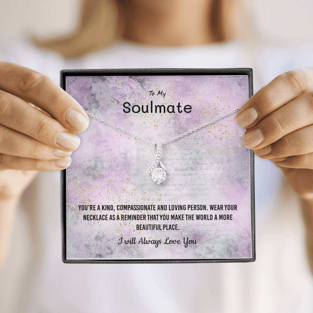 You're a kind, compassionate and loving person - Alluring Beauty Infinity Necklace Message Card