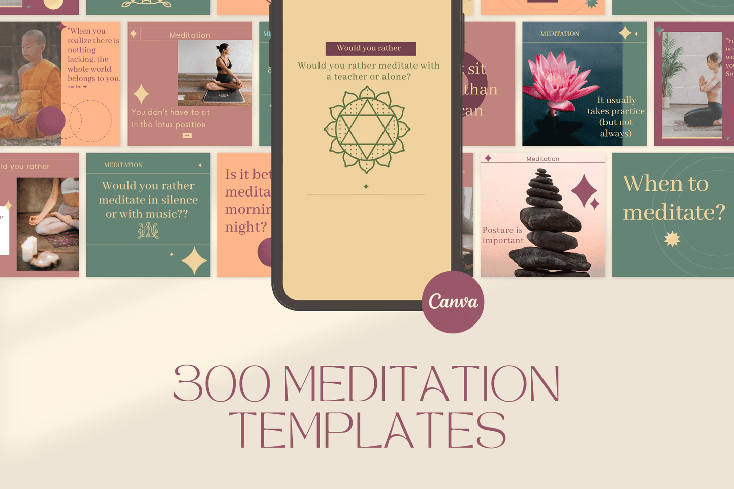 300 Meditation Templates for Social Media