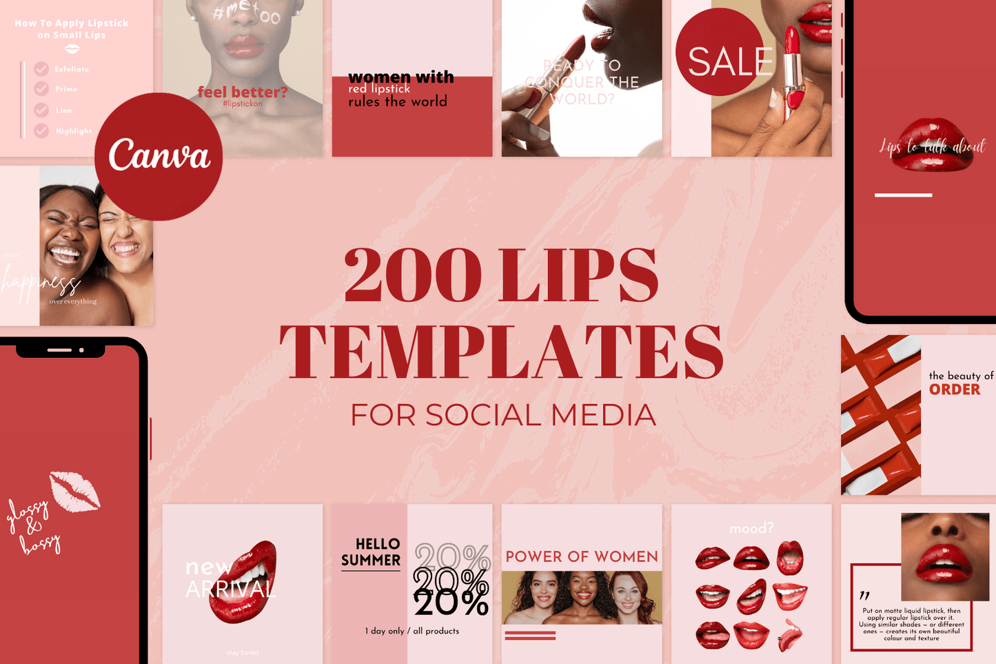 200 Lips Templates for Social Media