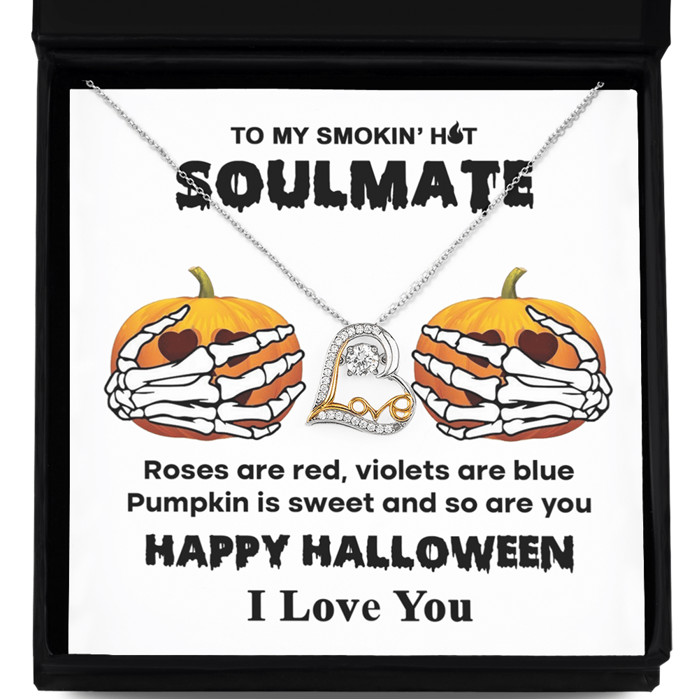 Halloween Gift - Soulmate- Sweet Pumpkin - Love Dancing Necklace