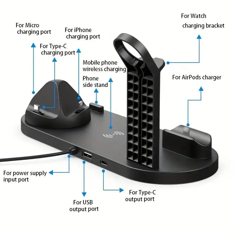 15W Fast Wireless Charging Station: Compatible With IPhone, Samsung, Xiaomi, Vivo & Airpods!