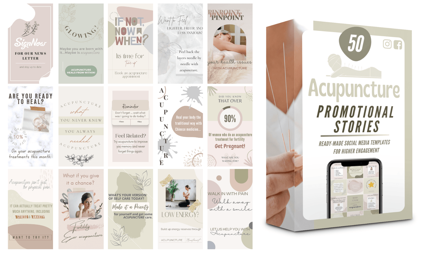 200 Acupuncture Templates for Social Media