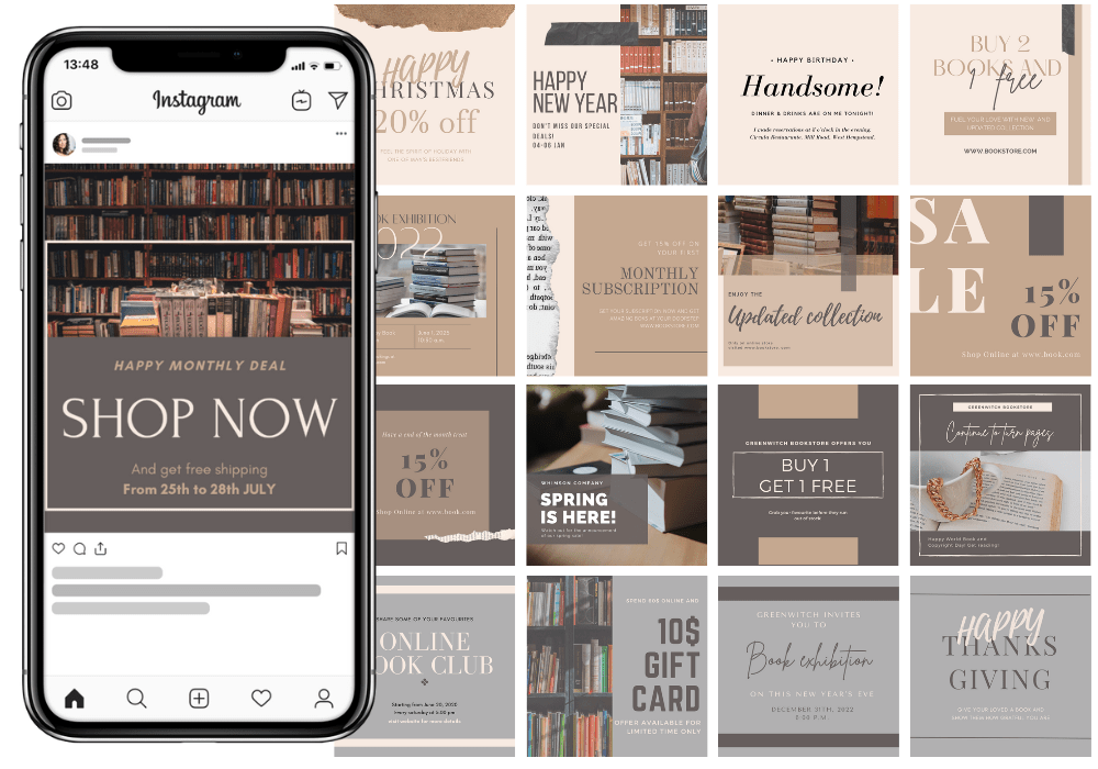 200 Bookstore Templates for Social Media