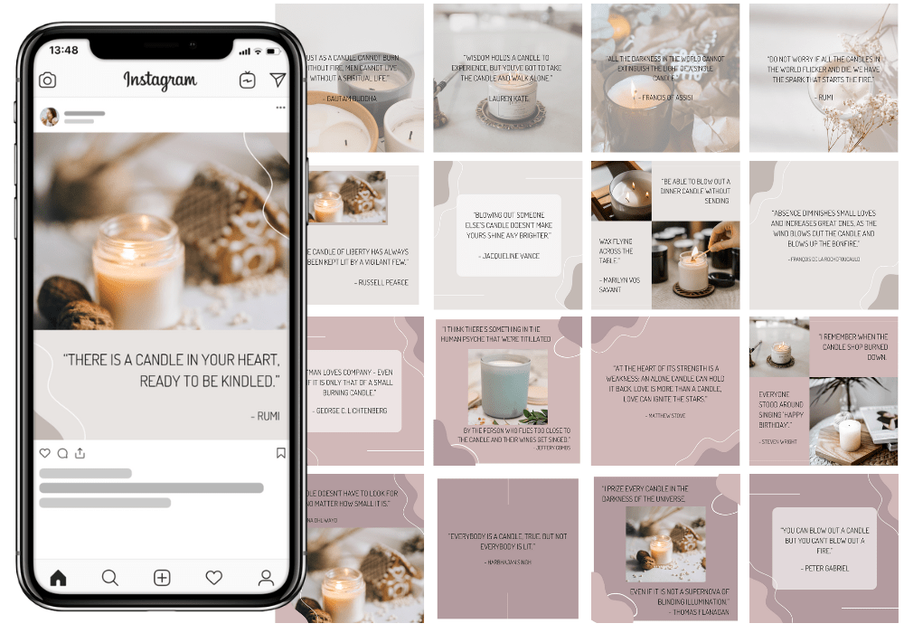 200 Candle Templates for Social Media