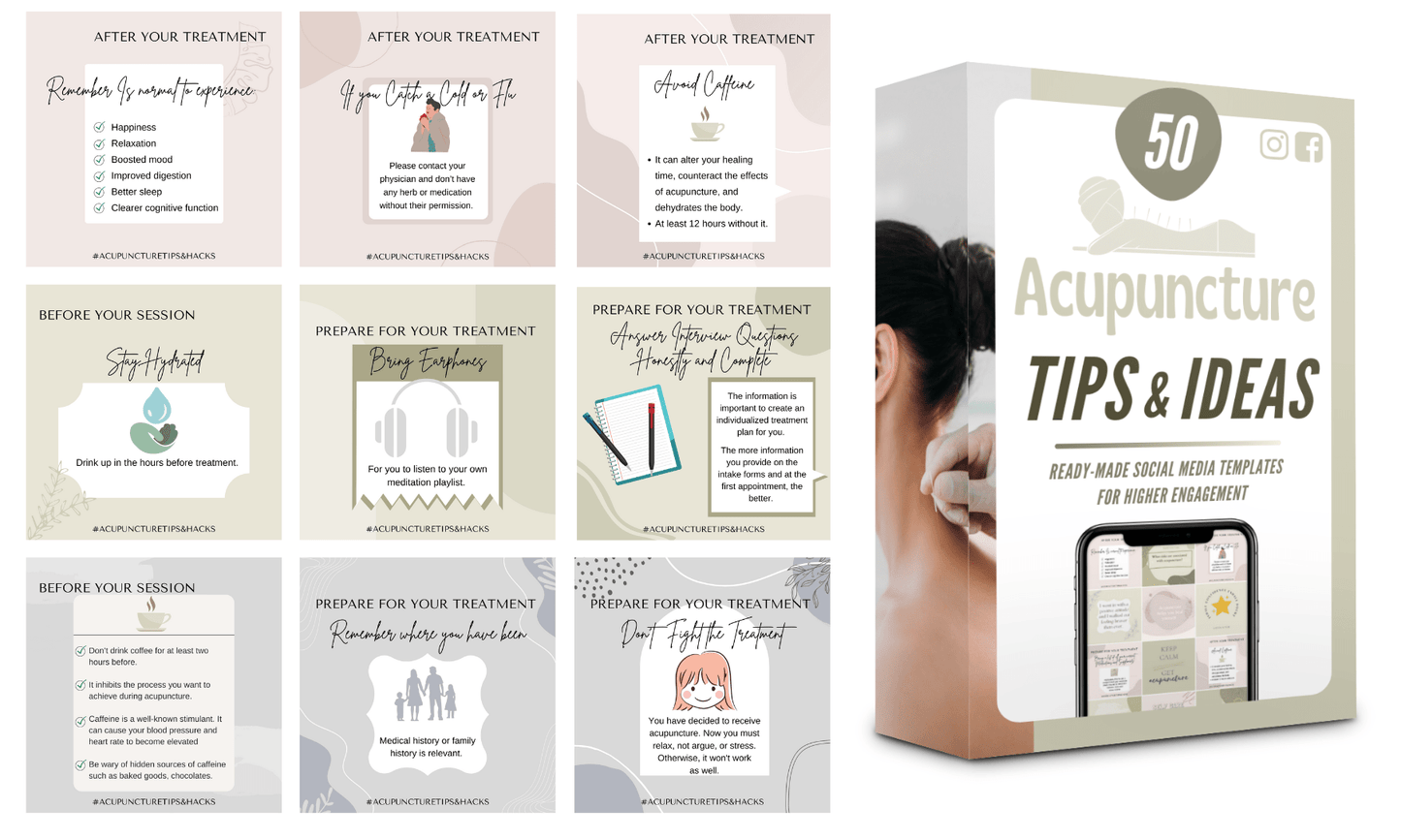 200 Acupuncture Templates for Social Media