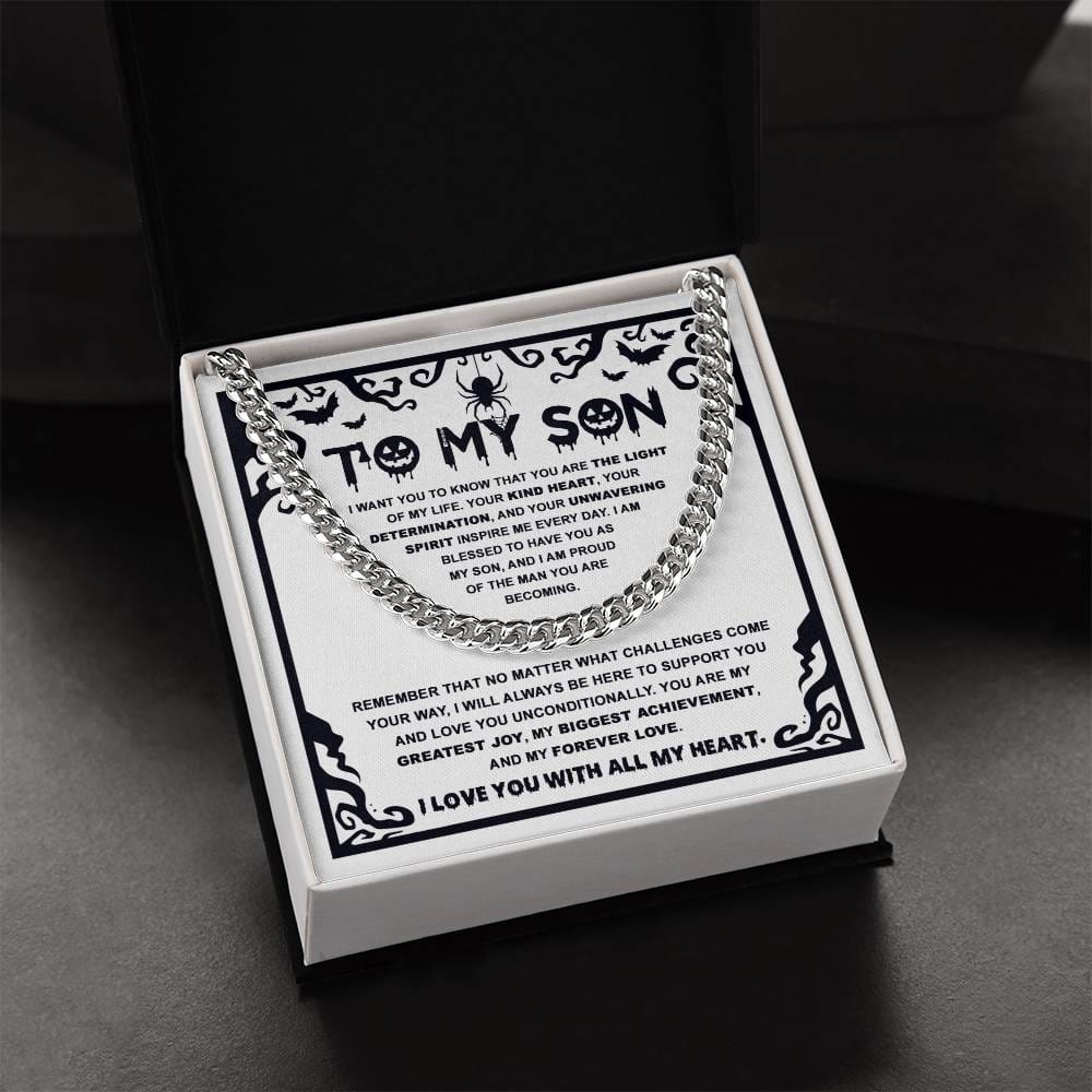 Halloween Gift For Son - Proudest Achievement - Cuban Link Chain With Message Card