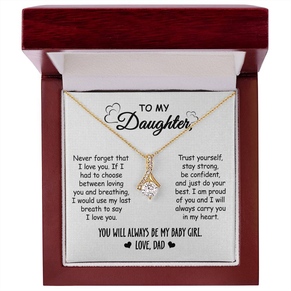 Gift For Daughter From Dad - I Love You - Alluring Beauty Necklace