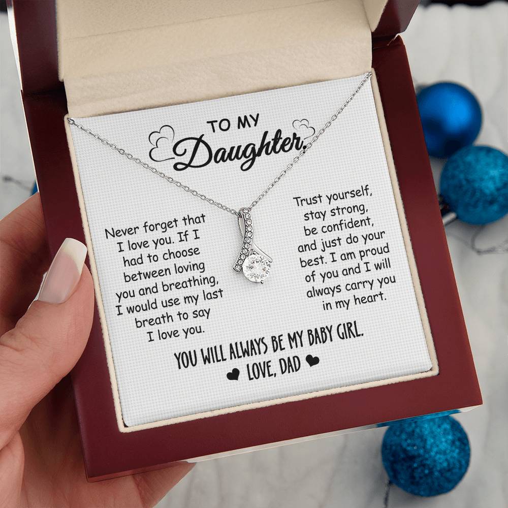 Gift For Daughter From Dad - I Love You - Alluring Beauty Necklace
